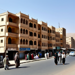 Urbanization Challenges**

"A busy street scene in Sanaa, Yemen, showing modest apartment buildings and street vendors, fully clothed people going about their day, appropriate content, safe for work. In the background, a glimpse of older traditional architecture. Focus on the vibrancy and crowded nature of the city. Perfect anatomy, correct proportions, professional photography, high quality, family-friendly."

**