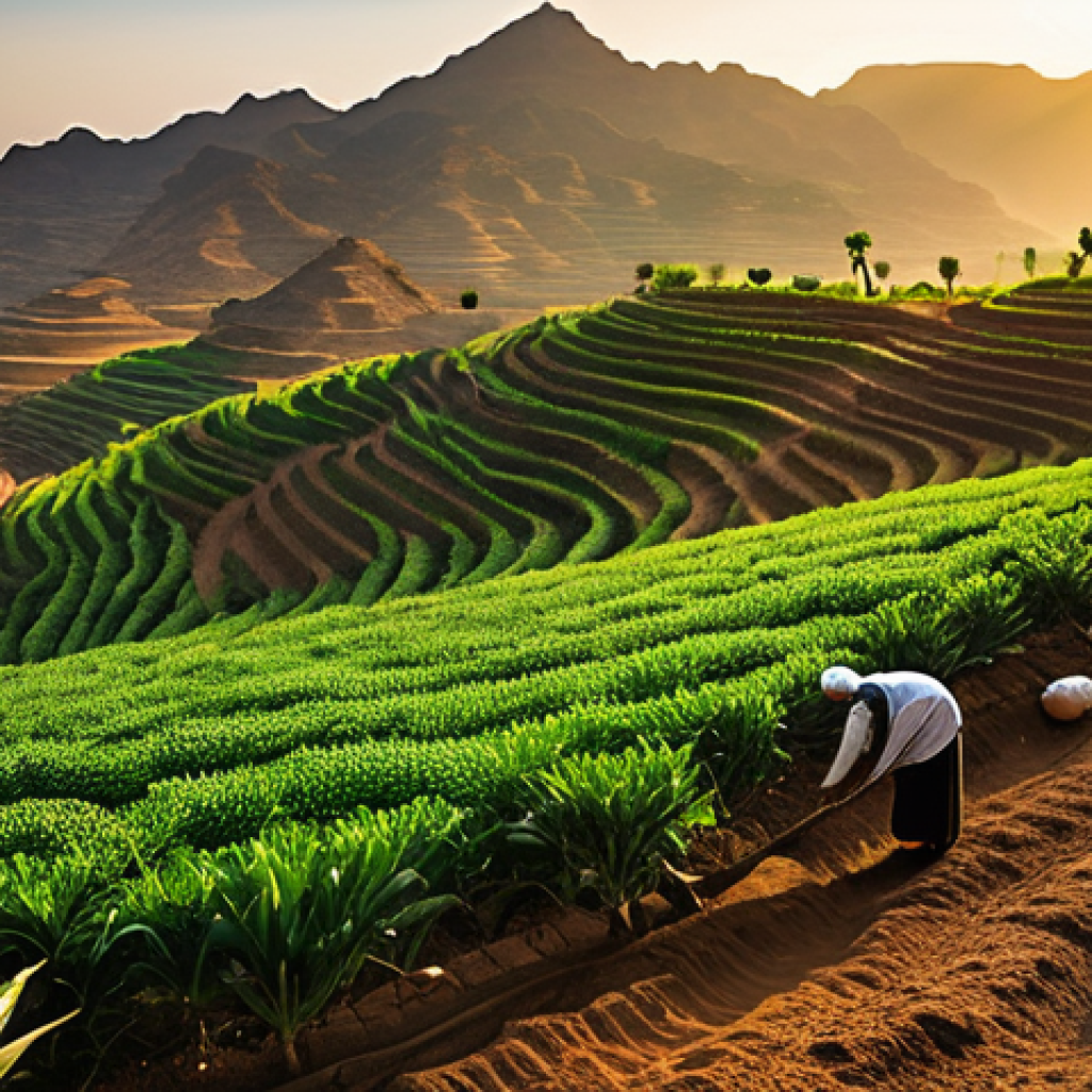 예멘 주요 경제 활동 - Agriculture: The Enduring Heart of Yemen**

A vibrant and resilient Yemeni agricultural scene, bathe...
